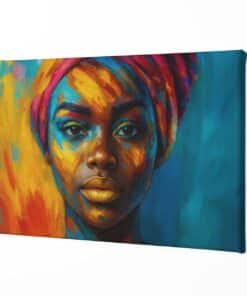 ALIVA 1008 afrikaanse vrouw kleurrijk canvas schilderij a
