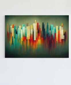 Abstract Stad Canvas Schilderij