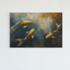 ALIVA 1014 abstract gouden vissen canvas schilderij a 1