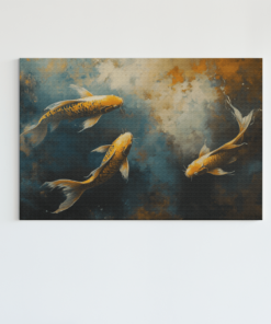 Gouden Vissen Canvas Schilderij