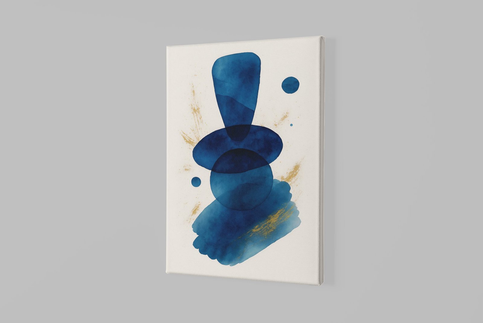 Canvas Schilderij Blauw Abstract - Afbeelding 2