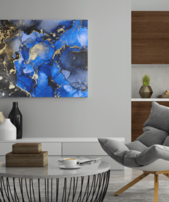 ALIVA 1016 zwart blauw canvas schilderij c