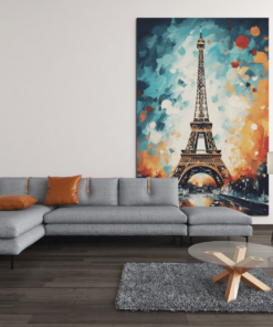 ALIVA 1020 canvas schilderij abstract eiffeltoren e