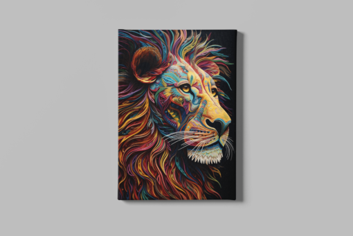 ALIVA 1021 kleurrijke leeuw dieren canvas schilderij a