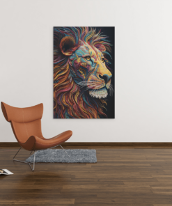 ALIVA 1021 kleurrijke leeuw dieren canvas schilderij c