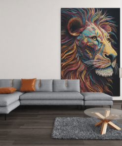 ALIVA 1021 kleurrijke leeuw dieren canvas schilderij e