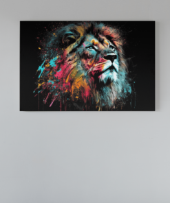 Canvas Schilderij Kleurrijk Leeuw