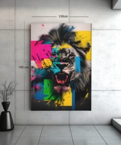Foto Op Canvas Kleurrijke Leeuw - Afbeelding 5
