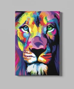 Leeuw Regenboogkleuren Foto op canvas