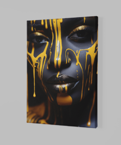 ALIVA 1029 vrouw met gele verf canvas schilderij b
