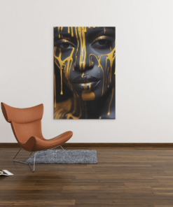 ALIVA 1029 vrouw met gele verf canvas schilderij c