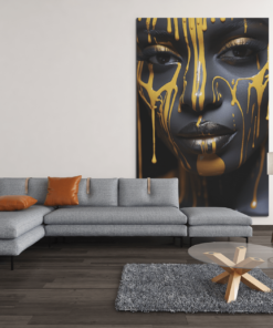 ALIVA 1029 vrouw met gele verf canvas schilderij d