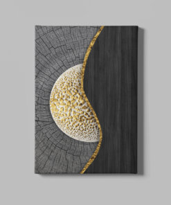 Abstract Grijs Goud Canvas Schilderij