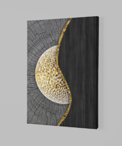 Alternative view of Abstract Grijs Goud Canvas Schilderij