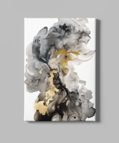 Canvas Schilderij Abstract Goud Grijs