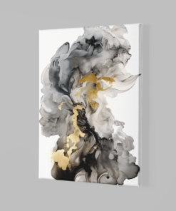 Alternative view of Canvas Schilderij Abstract Goud Grijs