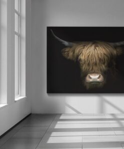 Hoogland koe Canvas Schilderij - Afbeelding 4