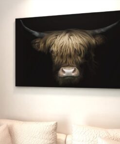 Hoogland koe Canvas Schilderij - Afbeelding 5