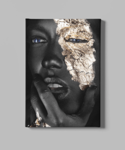 Foto Op Canvas Vrouw Met Goud