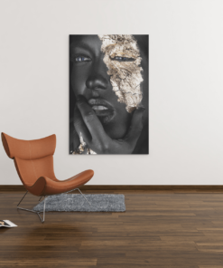 ALIVA 1037 vrouw met goud foto op canvas c