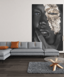 ALIVA 1037 vrouw met goud foto op canvas d