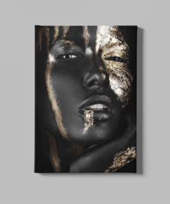 Vrouw Met goud Canvas Schilderij