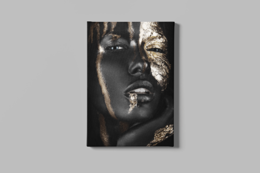 Vrouw Met goud Canvas Schilderij