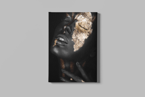 ALIVA 1039 vrouw met goud portret canvas schilderij a