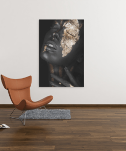 ALIVA 1039 vrouw met goud portret canvas schilderij c