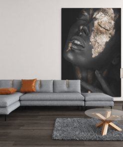 ALIVA 1039 vrouw met goud portret canvas schilderij e