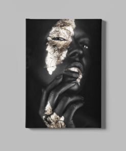 Vrouw Met goud Foto op Canvas