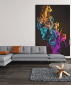 Kleurrijke Rook Canvas Schilderij - Afbeelding 4