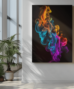 Kleurrijke Rook Canvas Schilderij - Afbeelding 3