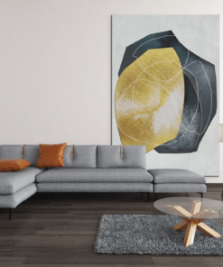 Canvas Schilderij Goud Zwart - Afbeelding 3