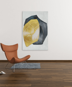 Canvas Schilderij Goud Zwart - Afbeelding 5