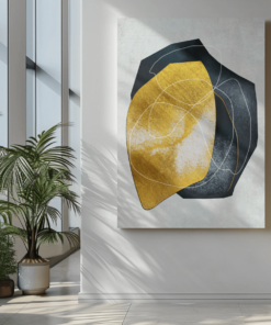 Canvas Schilderij Goud Zwart - Afbeelding 4