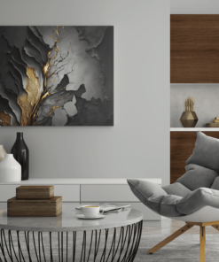 Abstract Zwart Canvas Schilderij - Afbeelding 3