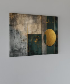 ALIVA 1055 abstract groen goud canvas schilderij a 2
