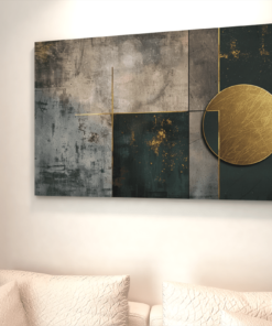 ALIVA 1055 abstract groen goud canvas schilderij c 2