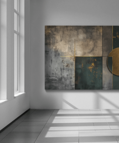 ALIVA 1055 abstract groen goud canvas schilderij d 2