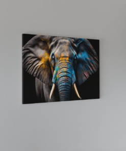 Alternative view of Olifant Canvas Schilderij Kleurrijk