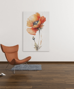 Alternative view of Aquarel bloem Canvas Schilderij