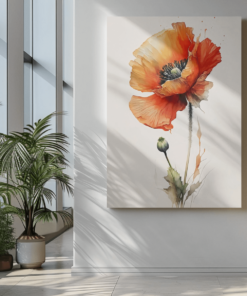 ALIVA 1059 aquarel bloem canvas schilderij c 1