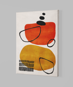 ALIVA 1060 abstract oranje en blauw canvas schilderij a 1