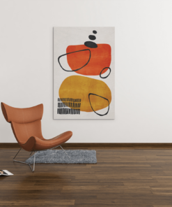 ALIVA 1060 abstract oranje en blauw canvas schilderij b 1