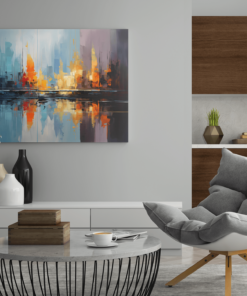 ALIVA 1066 stad abstract canvas schilderij c