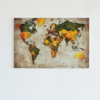 ALIVA 1075 wereldkaart canvas schilderij