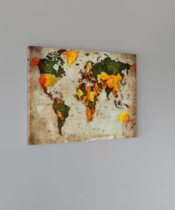 ALIVA 1075 wereldkaart canvas schilderij a 1