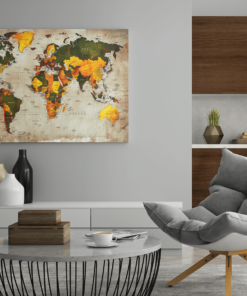 ALIVA 1075 wereldkaart canvas schilderij b 1