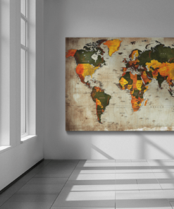ALIVA 1075 wereldkaart canvas schilderij d 1
